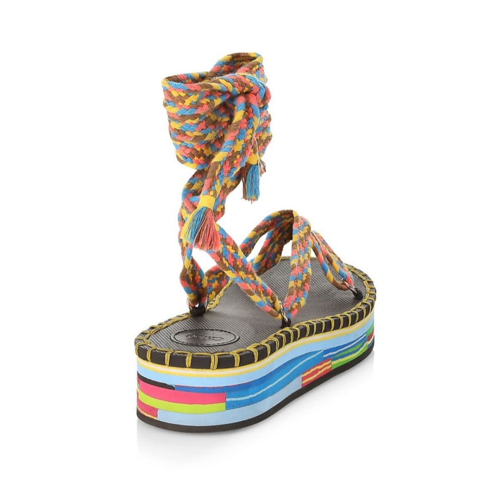 Chloe Lou Strappy Platform Sandals US 7 NWT 37 Summer Beach - Picture 5 of 17